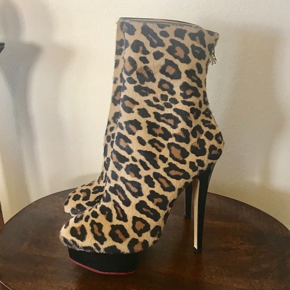 NEW CHARLOTTE OLYMPIA LEOPARD CALF HAIR ANKLE BOOT - Picture 3 of 8